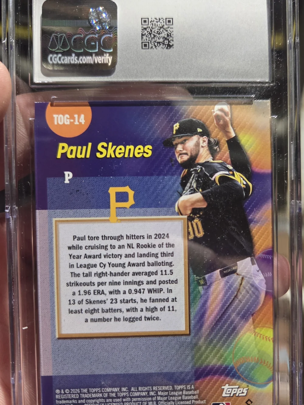 Paul Skenes 2026 Topps Titans Of The Game #TOG-14 (CGC 10)